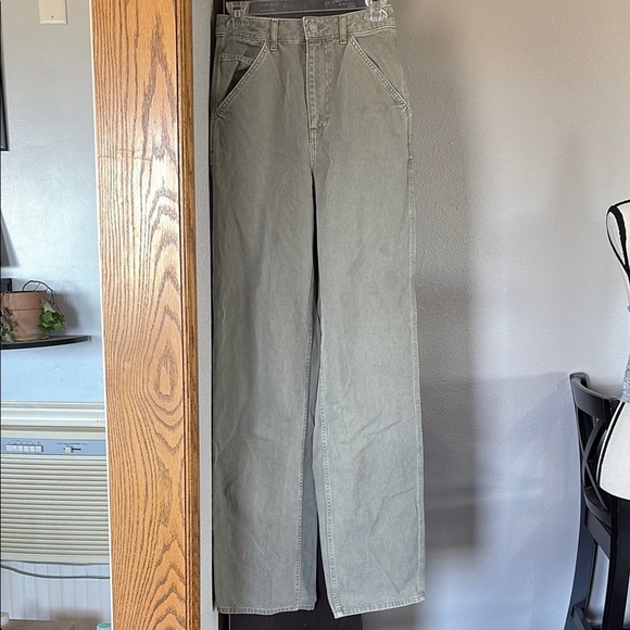 ASOS Design Women’s Size 0 Tall Green Wide Leg Pants - Picture 1 of 6